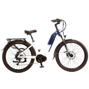 CYSUM NOVA-Bicicleta eléctrica urbana de tracción media para mujer, motor de 500W, neumático de 27,5 pulgadas, velocidad máxima de 25 km/h, alcance de hasta 50km, azul y blanco - Product Image 5