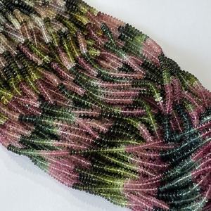 3mm 4mm 5mm Pierre naturelle multi tourmaline lisse Soucoupe Bouton Perles Strand Loose Gemstone String for Jewelry Making Top Real - Product Image 5