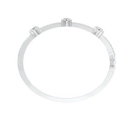 Bracelet à trois pierres en diamant rond cultivé en laboratoire certifié IGI en or jaune/blanc/rose 9 carats