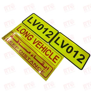 Số tùy chỉnh màn hình in huỳnh quang màu vàng phản quang dán lv012 LV060 Lớp 1 lăng kính phản quang xe tải tấm - Product Image 5