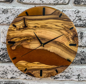 Horloge murale élégante en résine époxy et bois Top Tendance Horloge murale en bois en résine Meilleure qualité à un prix abordable - Product Image 3