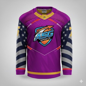 Conjunto de Uniforme de Hockey Personalizado, Camisetas de Hockey sobre Hielo Sublimadas, 100% Poliéster Transpirable, Logotipo Frontal, Servicio OEM - Product Image 1