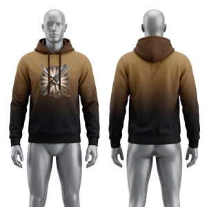 Sweat à capuche pour homme, 380 GSM, coton polyester premium, gris délavé, impression DTG personnalisée, broderie, design de logo - Product Image 5