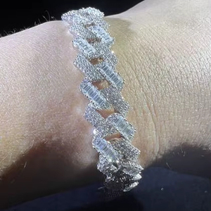 Iced12mm Cuban Link Bling VVS Clarity Moissanite <b>Bracelets</b> for Women & <b>Men</b> Hip Hop Jewelry Perfect Birthday Gift - Product Image 1