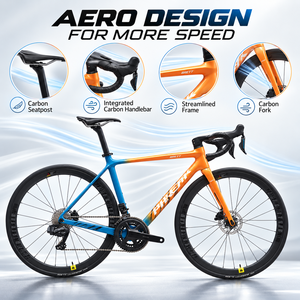 Bicicleta de Carreras Ligera de Carbono con Frenos de Disco Hidráulicos, Bicicleta de Carretera de 24 Velocidades para Entrenamiento y Ciclismo de Resistencia - Product Image 5