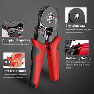 Pince à sertir pour mini-cosses en laiton HSC8 6-4A, 0,25-10 mm², pour bornes tubulaires en cuivre étamé, 600 V, pour applications automobiles - Product Image 3