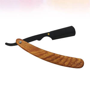 มีดโกนหนวดสแตนเลสสำหรับผู้ชายที่โกนหนวดพร้อมด้ามจับไม้สีดำเครื่องมือดูแลความงามผ่านการรับรอง CE - Product Image 4