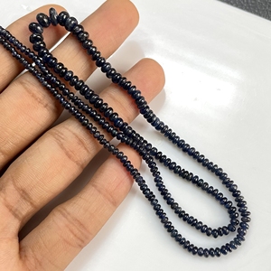 Perles en forme de rondelle lisse saphir bleu pierre précieuse naturelle de qualité fine pour bijoux perles de pierre lisse - Product Image 4