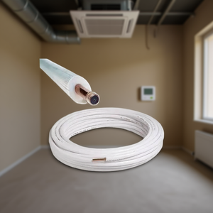 Rouleau de 30 m de tuyau en cuivre isolé de 1/2 pouce d'épaisseur, recouvert d'un revêtement, pour la climatisation - Product Image 3