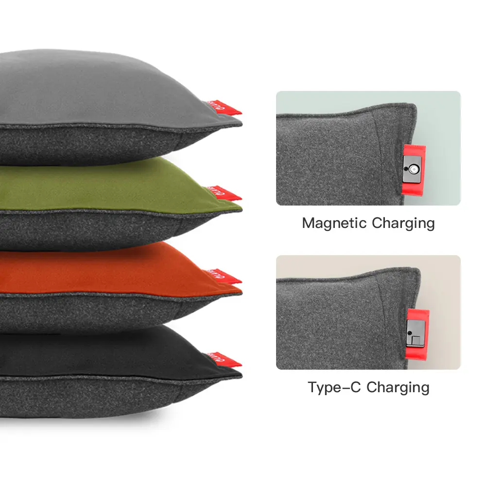 Travesseiro aquecedor sem fio, almofada aquecida infravermelha, travesseiro de aquecimento com bateria, travesseiro de grafeno quente e macio