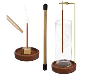 Soporte de palo de incienso de madera Quemador Ash Catcher Diseño natural Soportes de incienso budista - Product Image 5