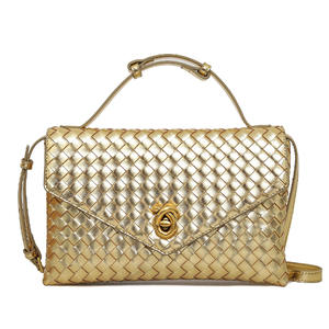 กระเป๋าพาดลำตัวสะพายไหล่สายเดียวทอด้วยมือสไตล์วิ<span class=keywords><strong>น</strong></span>เทจทันสมัยพร้อมซิปและซับในโพลีเอสเตอร์ - Product Image 3