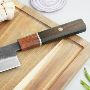 Cuchillo Santoku Profesional de 7/8 Pulgadas, Forjado a Mano en Acero 5Cr15, Juego de Cuchillos de Cocina con Mango de Madera - Product Image 2