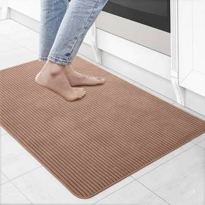 Brown Solid Color Rectangle <b>Floor</b> <b>Mat</b> Non-Slip <b>Rubber</b> Backing Home Use 60x90 cm - Product Image 1