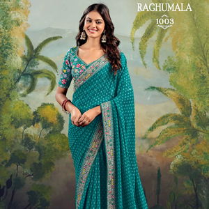 Designer de haute qualité ethnique fantaisie Sari superbe traditionnel pakistanais tenue de fête de mariage pour adultes belle soie douce - Product Image 1