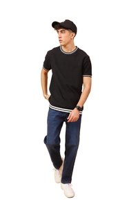 Alta calidad 100% Premium algodón calle suelta verano hombres Camiseta cuello redondo camisa Casual moda logotipo personalizado estampado en relieve - Product Image 6