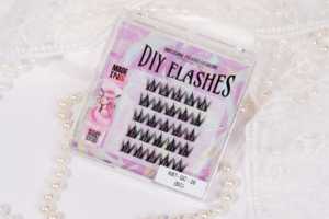 Pre-glued Handmade Synthetic Hair C Curl Cluster Eyelashes 14mm 0.07mm Ultra Soft Light Weight NBT-QC-28 (BC) - Product Image 2