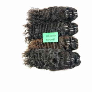 Cheveux Naturels en Gros 100% Ondulés Double Trame Doux et Ondulés Non Traités Vierge Cheveux Humains Indiens du Temple Extensions 100g - Product Image 3