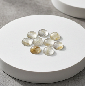 Pierres précieuses rondes en rutile doré naturel, cabochon, en tailles variées, pour la fabrication de bijoux, vente en gros, exportation, approvisionnement en usine - Product Image 3