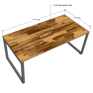 Acacia Wood Industrial Conference <b>Table</b> 90x180cm Modern Design for <b>Office</b> & Hotel - Product Image 6