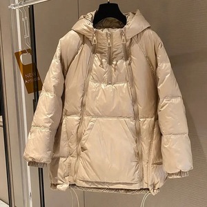 2024 nueva chaqueta con capucha de longitud media para mujer, abrigo de algodón grueso informal holgado con cremallera para Otoño Invierno, prendas de vestir exteriores de punto - Product Image 3