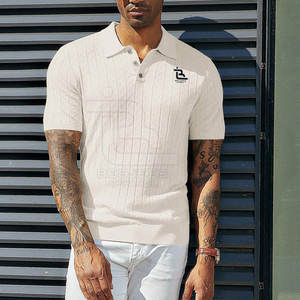 Precio de fábrica Hombres Textura Knit Polo Camisetas Más vendidos Hombres Polo Camisetas Mejor Producto Hombres Polo Camisetas - Product Image 5