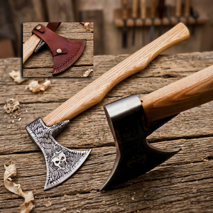Labonita FELTHAM Custom Handmade High Carbon Steel Hammer <b>Axe</b> Industrial Grade Rose Wood <b>Handle</b> Leather Cover Outdoor Camping - Product Image 1