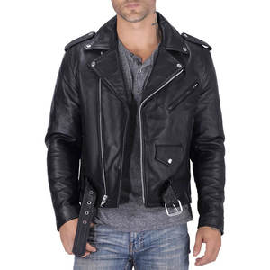 Genuine Leather jacket for men <b>All</b> Sizes with Custom Logo and Label High Quality Classic College Style trucker Leather Jackets - Product Image 1