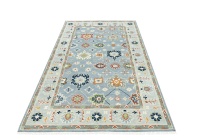 Soft Comfortable Retro Persian Type Abstract Carpet Transitional Living Room Decor Non-Slip Hand Knotted Silk/Wool Rug Set