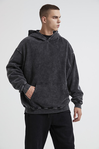 Sudadera con capucha de gran tamaño de peso pesado 350gsm 420gsm lavado ácido pesado Sudadera con capucha hombres LOGO personalizado en blanco 100 algodón totalmente Sudadera con capucha francés Terry - Product Image 5