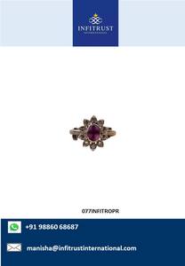 Beautiuful Nature Inspired Oxidised Silver CZ Ruby Embellished Rings est idéal pour les femmes Office Wear Accessoire à faible coût - Product Image 2