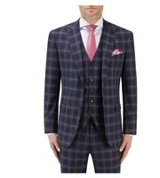 Costumes 3 pièces personnalisés pour hommes robe de réunion de bureau d'affaires costumes formels pour hommes blazer à carreaux rose à carreaux manteau de pantalon de smoking Vente en gros