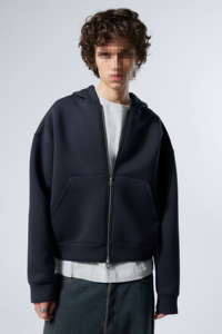 Sweat à capuche zippé lourd 500 g/m² 100 % coton style ample coupe oversize double zip technique lavée imprimé coton à capuche - Product Image 6