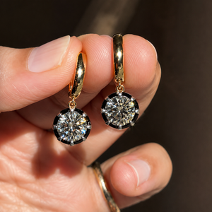 Boucles d'oreilles Caravan Midnight Gold avec pierres en zircon de 1,5 carat - Product Image 4