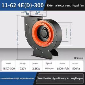 Ventilateur centrifuge autoportant en fonte 4-72 3.2A à prix abordable pour la ventilation des cuisines de restaurant et l'extraction des fumées - Product Image 2