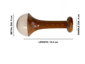 Masseur facial et corporel en bois Kansa avec embout en laiton, écologique, fait main, haute qualité, double face, vente en gros - Product Image 2