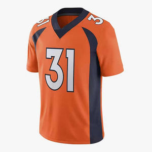 Maillot de football américain personnalisé avec nom et numéro unisexe à col en V brodé respirant pour la ville personnalisé à manches courtes - Product Image 1