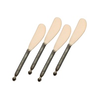 Ensemble de couverts en acier inoxydable de haute qualité, finition argentée, design moderne, pour service de fromage, nouveau modèle, manche élégant, pour gâteaux, mariages et usage en cuisine.