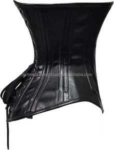 Best Quality New Heavy Duty Leather 26 Double Steel Boned Waist Training Underbust <b>Tight</b> Shaper Corset - Product Image 6
