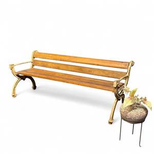 Solid <b>Wood</b> and Iron FTD <b>Bench</b> Traditional and Modern Design for Outdoor and Patio Use for Garden or Park - Product Image 1