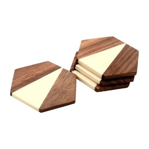 Juego de posavasos de madera único de latón AK de 5 posavasos de madera de calidad estándar para artículos de cocina/Decoración de mesa - Product Image 6