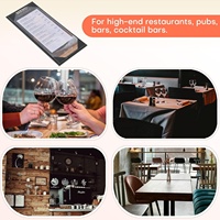 DIVRIS Porte-menu de buffet en cuir PU et PVC, présentoir transparent pour restaurant, taille et couleur personnalisables, longue durée de vie, multi-usages
