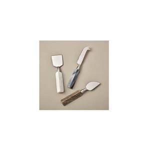 ชุดมีดตัดชีสด้ามมีด้ามจับดีไซน์แบบมีปมขัดเงาสีเงิน - Product Image 5