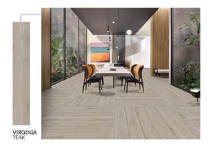 Azulejo de porcelana de suelo de cerámica de superficie mate clásico moderno de 200x1200mm diseño de aspecto de madera antideslizante para paredes interiores de Hotel - Product Image 4