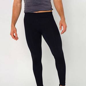 Leggings de yoga confortables et de haute qualité pour hommes, à carreaux noirs, pour adultes, garçons, entraînements de gym, taille élastique, 100% polyester - Product Image 1