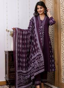 Colección de Salwar Kameez de Algodón con Estampado Digital, Cuello Elegante, Listo para Usar, Secado Rápido, para Fiestas - Product Image 2