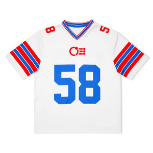 Camiseta Deportiva Retro de Fútbol Americano, Corte Cuadrado, Manga Corta, Personalizada al por Mayor, para Adultos, Transpirable, con Estampado por Transferencia de Calor - Product Image 4