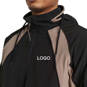 Conjunto Deportivo de Chaqueta y Pantalones Ajustados con Cremallera Completa, Personalizable, Cortavientos, de Nailon, para Hombre - Product Image 4