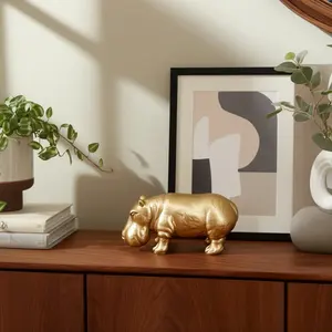 งานฝีมือสุดหรู รูปปั้นสัตว์เคลือบทองบนอะลูมิเนียม ขัดเงาทันสมัย สำหรับตกแต่งโต๊ะงานแต่งงาน ผลิตโดย Zahid Exports - Product Image 1