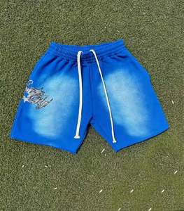 Short personnalisé de haute qualité 100% coton surdimensionné à la mode impression mi-taille poches Designer graphique délavé à l'acide - Product Image 3